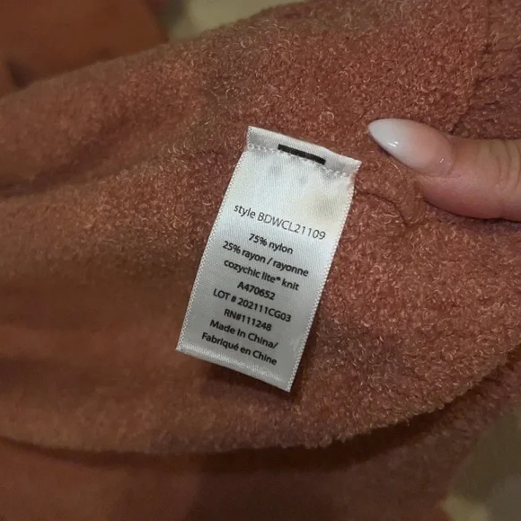 Barefoot Dreams CozyChic Lite Orange Open Front Cardigan Small - Picture 9 of 11